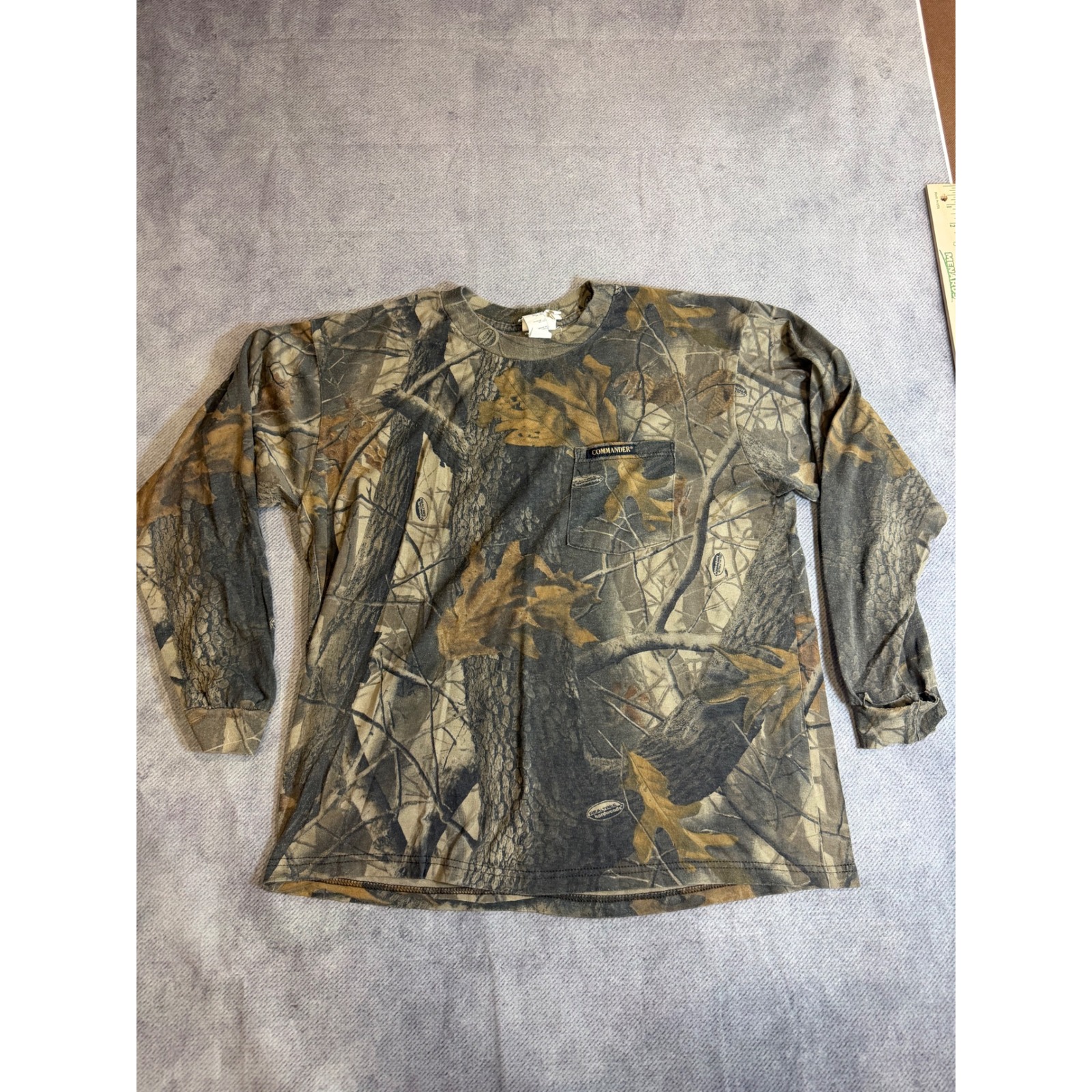 Commander Realtree Hardwoods Camo Long Sleeve T-Shirt Mens Large Usa K56450
